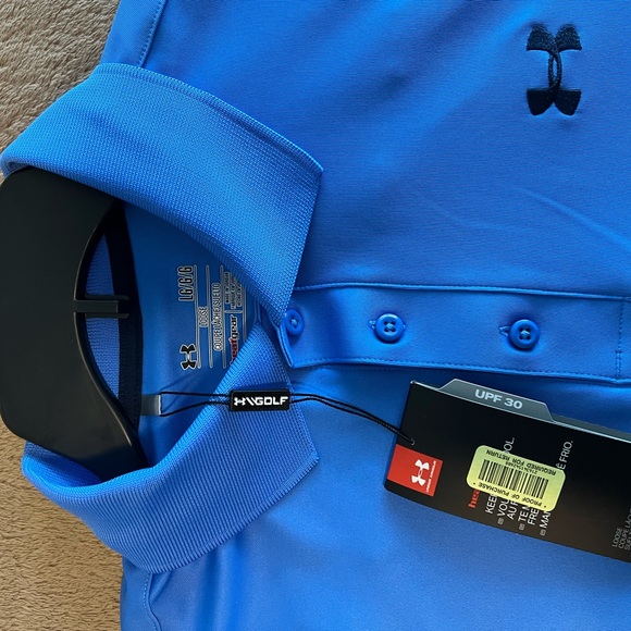 4- New W/Tags L Under Armour,Blue,White,Black,Grey Polo Shirts $140 for all 4. - Picture 4 of 7